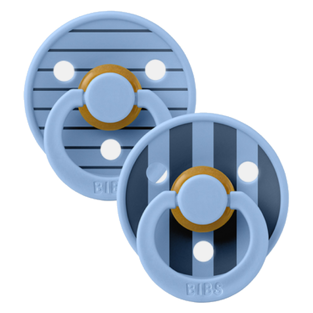 BIBS Studio Pin Colour Égkék mix 0-6 hó 2db